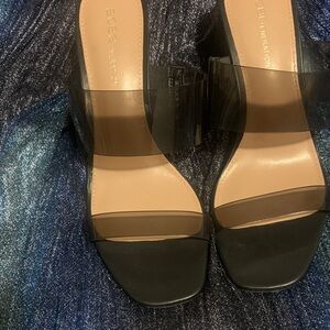 BCBGeneration Brown Heels with Transparent Straps